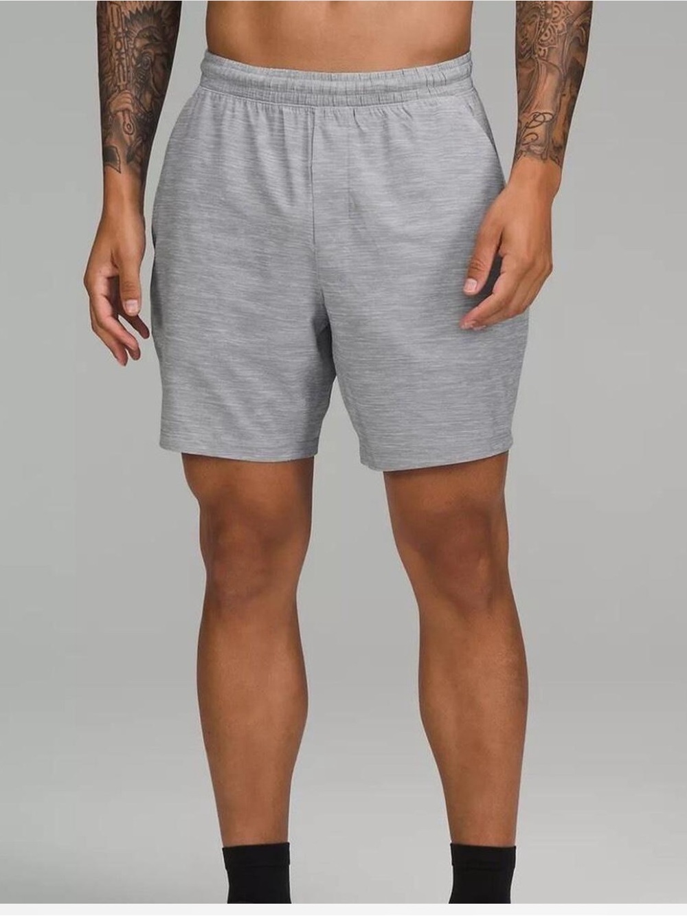 Lululemon Pace Breaker Shorts Men’s Medium Gray Heather 7” Athletic Gym Training